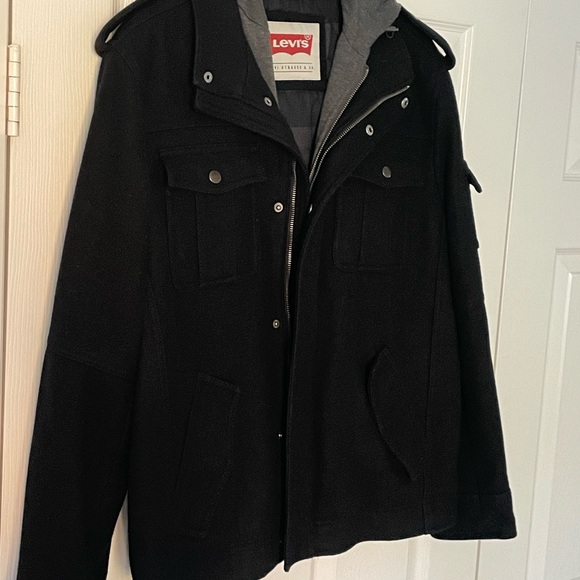 Black Levi Heavy Jacket Mens medium - Picture 2 of 5